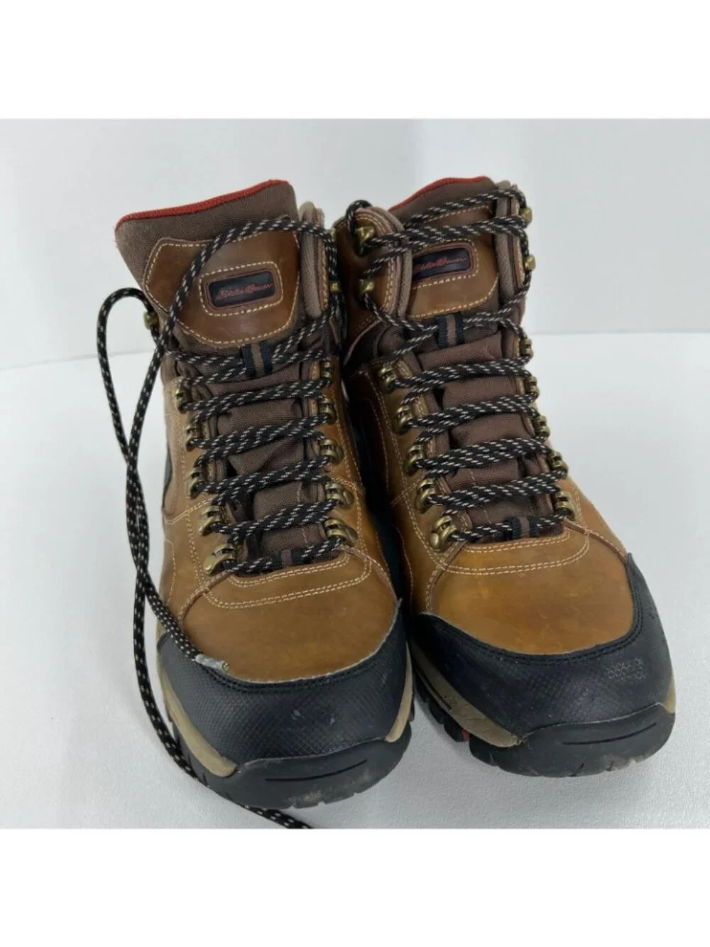 Eddie Bauer Brandon Waterproof Hiking Boots Men 10 Leather Mid Top Lace Up Brown